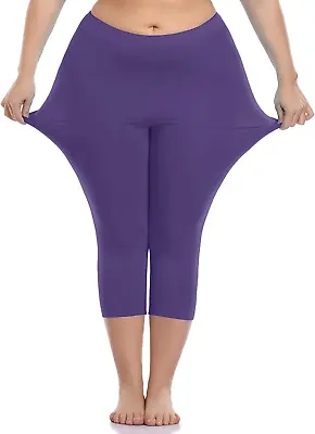 VOGUEMAX Women's Capri Leggings Plus Size Stretch And Comfy High Waisted...  • £27.54
