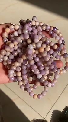 10pcs  Natural Pink Lepidolite  Bracelets  8mm Beads • $25.16