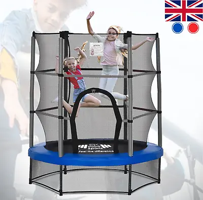 Kids Trampoline 55 Inch & Safety Net Steel Frame Jump Exercise Child Outdoor Toy • £55.99