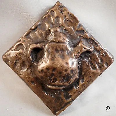 Bronze Teapot Decorative Tile Dots By Metal Tile Arts Manufacturing (set Of 3) • £32.25