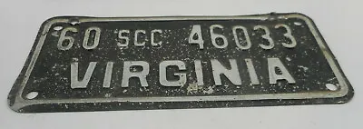 $24.95 • Buy Vintage 1960 Virginia VA SCC Trucking Permit License Plate Tag Topper