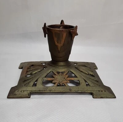 $49.99 • Buy Christmas Tree Stand Cast Iron 1930s German Stars VTG Art Deco 