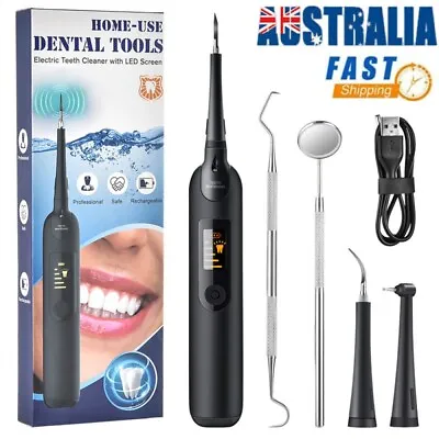 Electric Ultrasonic Dental Tartar Plaque Calculus Tooth Remover Teeth Cleaner AU • $27.45