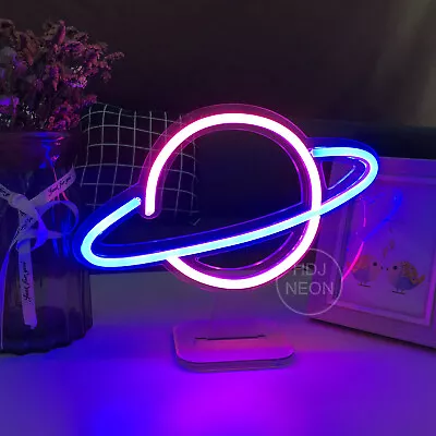 $4.25 • Buy Saturn Custom Neon Sign Night Light LED Home Decor Artwork Bedroom USB Lamp