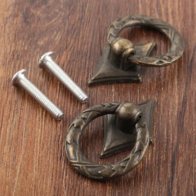 $4.25 • Buy Vintage Cupboard Cabinet Knobs Drawer Vintage Furniture Door Pull Handle Ring 2x