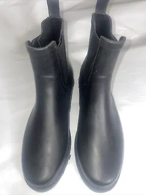 J CREW Factory  Size 8 Chelsea Rain Boots In Black • $13.80