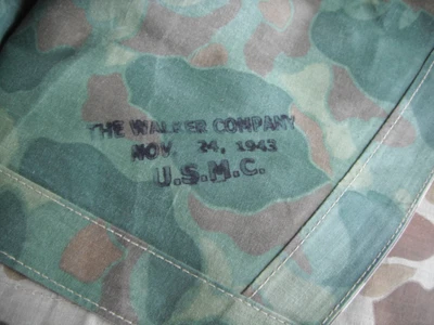 $199 • Buy ORIG. WW2 USMC CAMO Reversible PONCHO 1943 DATED GREAT COLORS CAMOUFLAGE MARINES