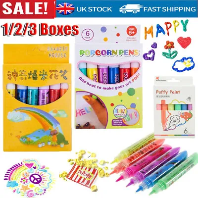 6Pcs Magic Popcorn Pen - Magic Colour DIY Bubble Popcorn Drawing Pen HB • £1.19