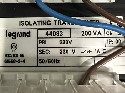 Isolating Transformer In Enclosure With Safety Test Block • £80