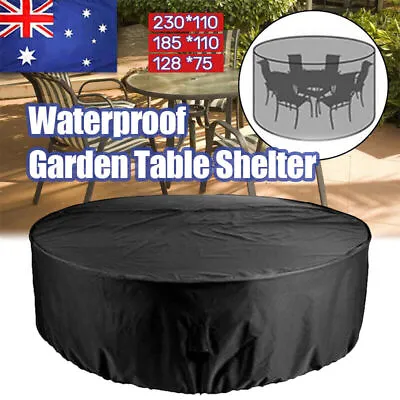 $21.99 • Buy Outdoor Furniture Round 1.28m/1.85m/2.3m Cover Waterproof Garden Table Shelter