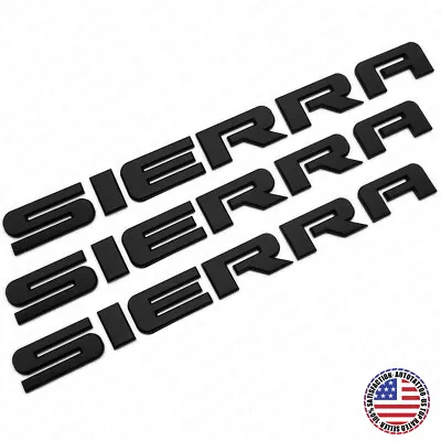 3x GMC 07-20 Sierra Front Door / Tailgate Badge Logo Emblem Nameplate - Black • $44.99