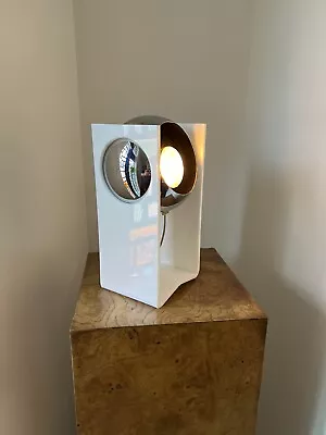 Mid Century Modern Chrome Ball White Lucite Base Table Lamp Safratti Arteluce • $250