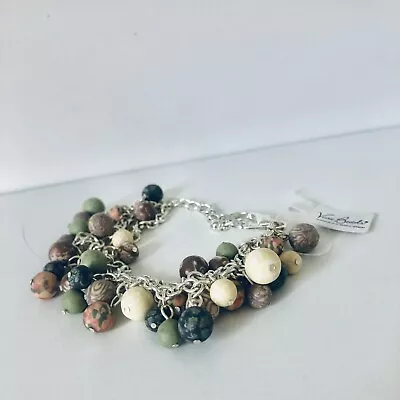 Viva Beads Handmade Silver Chain Beaded Bracelet  NWT • $20.50