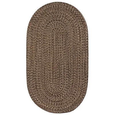 $88 • Buy Capel Rugs Worcester Dark Brown Variegated Country Farmhouse Oval Braided Rug 