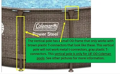 1 NEW Brown **Small OD** Vertical Pole Coleman 18' X 48  Power Steel Pool Only • $26.99