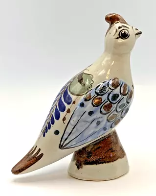 VTG Ceramic Quail Mexican Folk Art Pottery Hand Painted Blue Wings • $15