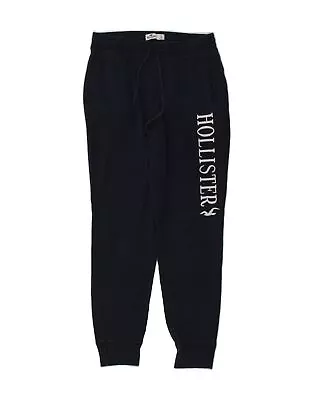 HOLLISTER Womens Graphic Tracksuit Trousers Joggers UK 10 Small Navy Blue AX31 • £19.95