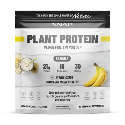Organic Plant Protein Powder Muscle Builder & Recovery Vegan Banana 30 Servings • $35.95