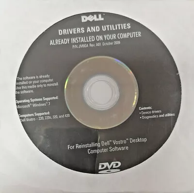 N.I.B. Dell Application Reinstalling Disc Vostro 420 TW209 0XW6G1 • $12.34