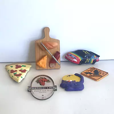 Refrigerator Magnets Lot Of 6 NASCAR Halloween Cutting Board Pizza Wine • $14.99