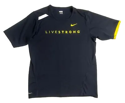 Nike Livestrong Fit Dry Y2K Shirt Athletic Training Workout Tee - Size M-Black • $6.63