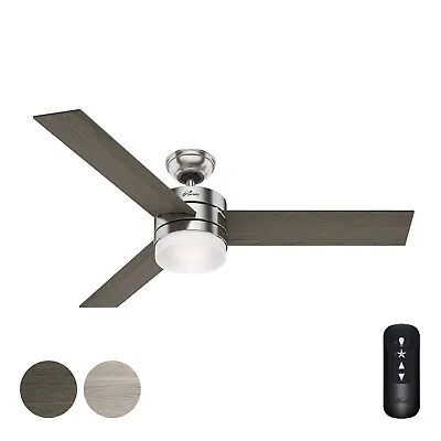 Hunter Fan 54 In Modern Brushed Nickel Finish Indoor Ceiling Fan With Light Kit • $56.82