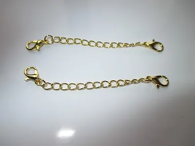 UK 2 X Double Clasp Gold Extension Necklace Bracelet  Jewellery Extender Chain • £3.25