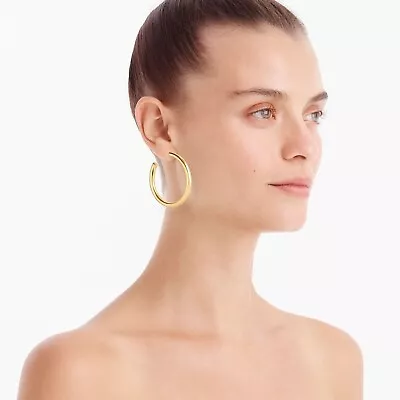 J. Crew Tube Hoop Earrrings Burnished Gold Tone • $16.14