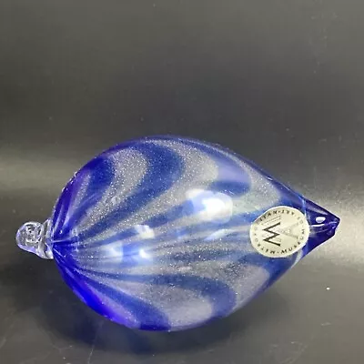 Metropolitan Museum Of Art Swirl Ornament Blue Glass Ball • $29.95