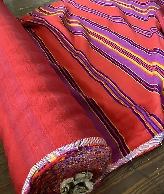 By The YARD Soft Twill Mexican Stripe Serape Fabric Striped Woven Rebozo Cotton • $10
