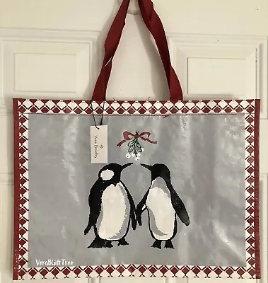 Vera Bradley Market Tote PLAYFUL PENGUINS GRAY Eco Shopper BAG NWT Shopping NEW • $13.17