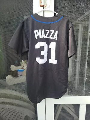 Vintage Majestic New York Mets Mike Piazza Jersey Men's L Black #31 Stitched • $50