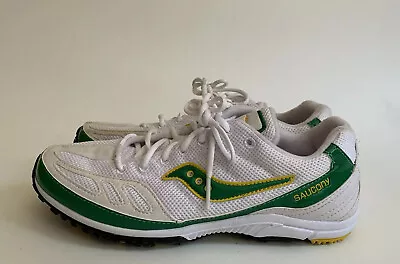 Saucony Kilkenny XC Spike Men's White Green Running Shoes Style Size 6.5 -S20 • £31.35