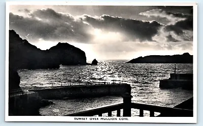 Postcard Mullion Cove Sunset Over  Cornwall  Real Photograph Rppc 17760 • £2.99