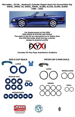 Mercedes SL500 SL320 500SL Convertible Top Hydraulic Cylinder Repair Seals..R129 • $58