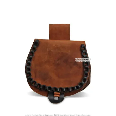 Wild West Genuine Leather Belt Pouch For Medieval Renaissance Fair SCA LARP BR • $23.98