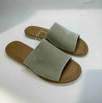 A New Day Women's Dorathea Velvet Slide Sandals - Size 8 Mint Green • $10