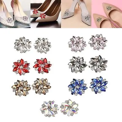 £7.30 • Buy 2Pcs Elegant Rhinestone Shoe Clips Shoes Jewelry Decoration Crystal Shoe Buckle