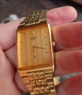 RARE Vintage Men's Seiko SX Square Gold Tone Watch Wristwatch V700-5001 Dress NR • $20.50