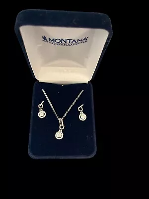 Montana Silversmiths Silver Rhinestone Jewelry Set W/Box ECU ! • $50