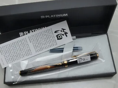 PLATINUM Maki-e Kanazawa Leaf Craftworks Red Mt.Fuji 18K M-nib With Converter • $139.40