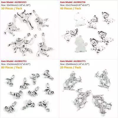 Antique Silver Jewelry Making Charms Monkey Orangutan Craftings Pendant Crafts • $6.07