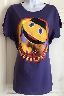 New Look Rainbow Zippy Purple Cotton T-Shirt Top Size 18 • £18.99