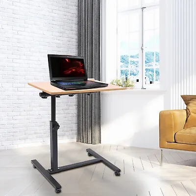 Adjustable Rolling Laptop Desk Mobile Computer Stand Bed Side Table Office Desk • $55