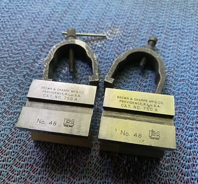 $70 • Buy Brown & Sharpe 750A 9 V Blocks & Clamps With Matching Serial No. 48