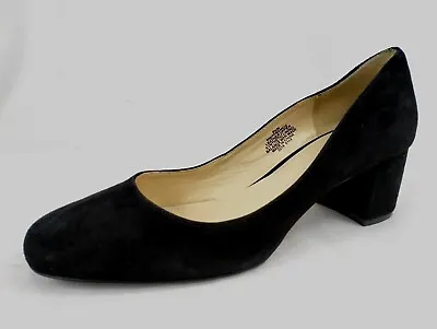 NINE WEST Size 9.5M Black Suede Leather Block Heels Shoes • $35