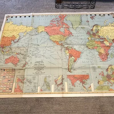 Colorprint World Map Mercator Projection American Map Company #9455 50 X38  • $34.97