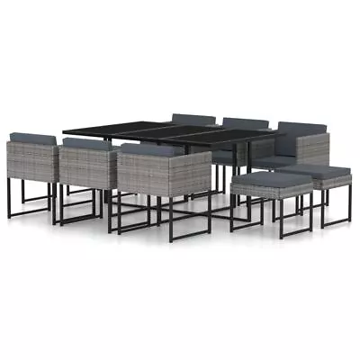 $704.95 • Buy Elegant Outdoor Dining Furniture PE Rattan Table Chairs With Cushion Set 11 Pcs