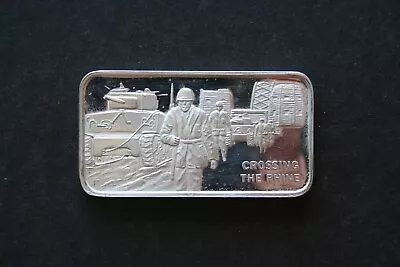 Vintage .925 Sterling Silver Art Bar World War II Crossing Rhine One Ounce • $29