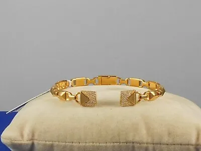Michael Kors Rose Gold Sterling Silver MERCER LINK Hinged Open Cuff Bracelet M • $149.99